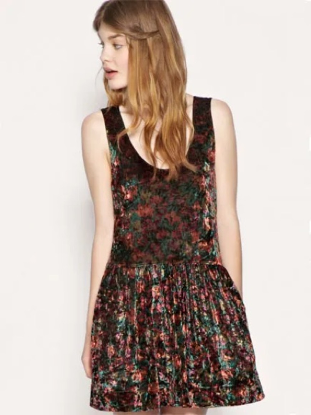 Free People Floral Velvet Dress
